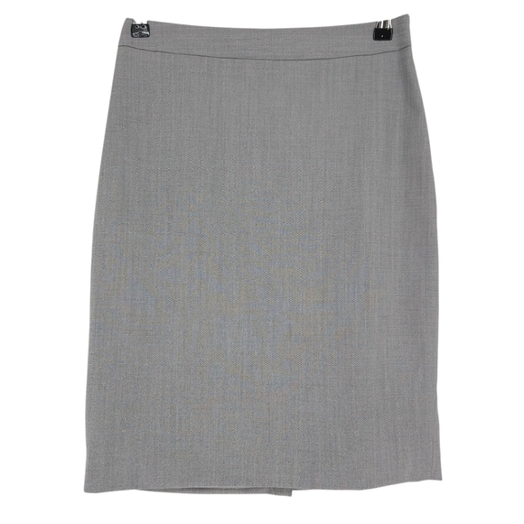 Banana Republic Straight Pencil Skirt Wool Gray Zip Back Career Business 2 - Picture 1 of 6